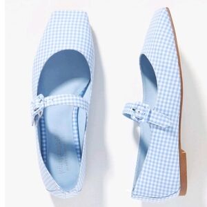 Jeffery Campbell Square-toe Mary Janes - sky blue gingham
